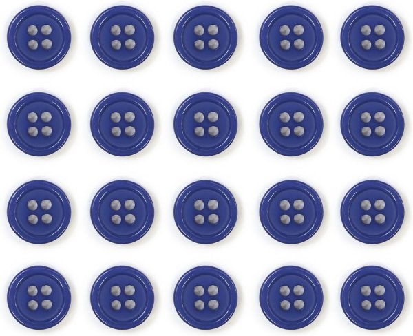 画像1: 四つ穴ボタン 【ネイビー】 紺色 ツヤあり カラー ボタン シャツボタン 20個入り 【11.5mm】 きらきらぷんぷん丸 B-595 (1)