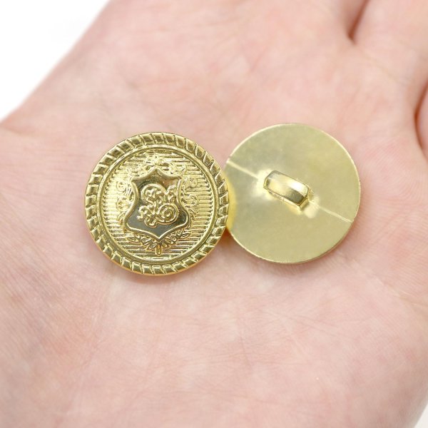 画像7: ブレザーボタン 軽量 【ゴールド】 金 足つき ボタン 樹脂ボタン スーツボタン ジャケット 8個入り 【21mm】 きらきらぷんぷん丸 B-608 (7)