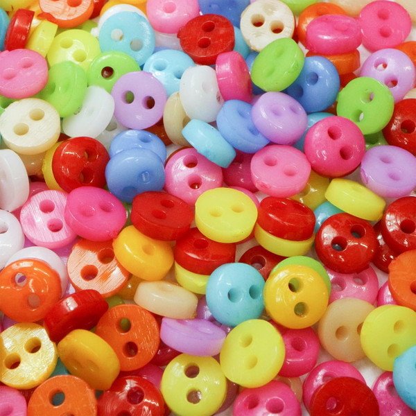 画像7: ドールボタン 二つ穴ボタン【カラフル】カラーボタン 樹脂ボタン 飾りボタン 可愛い ボタン 詰め合わせ 約470個入り【6mm】きらきらぷんぷん丸 B-615 (7)