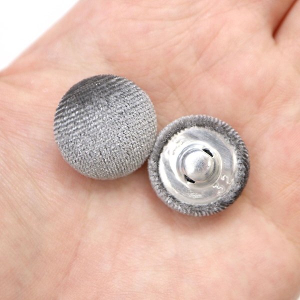 画像7: ベロアボタン 【グレー】 灰色 くるみボタン ボタン 飾りボタン つつみボタン 8個入り 【20mm】 きらきらぷんぷん丸 B-650 (7)