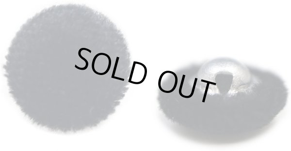 画像1: ベロアボタン 【ブラック】 黒 くるみボタン ボタン 飾りボタン つつみボタン 15個入り 【10mm】 きらきらぷんぷん丸 B-653 (1)