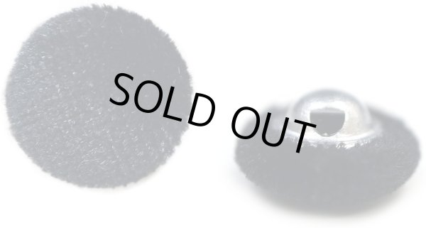 画像1: ベロアボタン 【ブラック】 黒 くるみボタン ボタン 飾りボタン つつみボタン 12個入り 【12.5mm】 きらきらぷんぷん丸 B-654 (1)