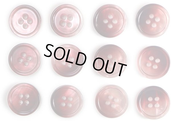 画像1: グラデーション 四つ穴ボタン 【レッド】 赤 ボタン スーツボタン コートボタン カラーボタン 12個入り 【18mm】 きらきらぷんぷん丸 B-673 (1)