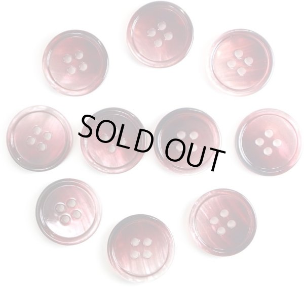 画像1: グラデーション 四つ穴ボタン 【レッド】 赤 ボタン スーツボタン コートボタン カラーボタン 10個入り 【20mm】 きらきらぷんぷん丸 B-674 (1)