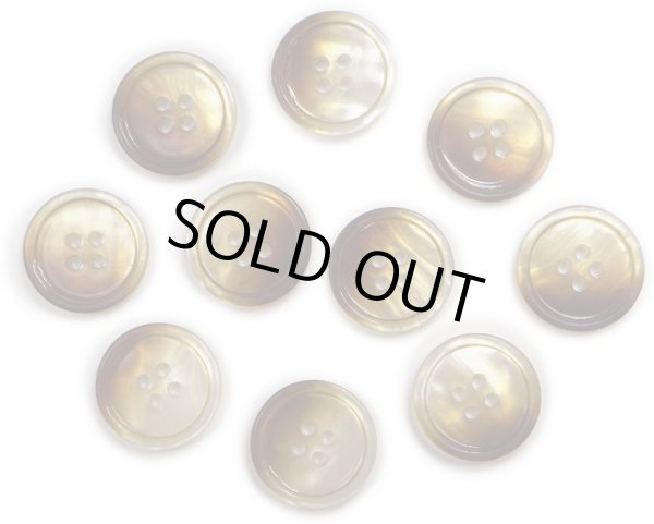 画像1: グラデーション 四つ穴ボタン 【ブラウン】 茶色 ボタン スーツボタン コートボタン カラーボタン 10個入り 【20mm】 きらきらぷんぷん丸 B-679 (1)