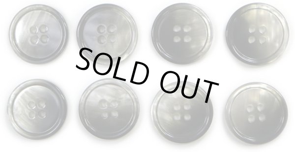 画像1: グラデーション 四つ穴ボタン 【ブラック】 黒 ボタン スーツボタン コートボタン カラーボタン 8個入り 【23mm】 きらきらぷんぷん丸 B-695 (1)