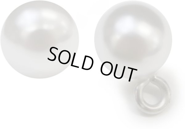 画像1: パールチャーム カン付き 【ホワイト】 白 パールボタン 足つき ボタン ヒートン アクセサリー パーツ 10個入り 【10mm】 きらきらぷんぷん丸 B-704 (1)