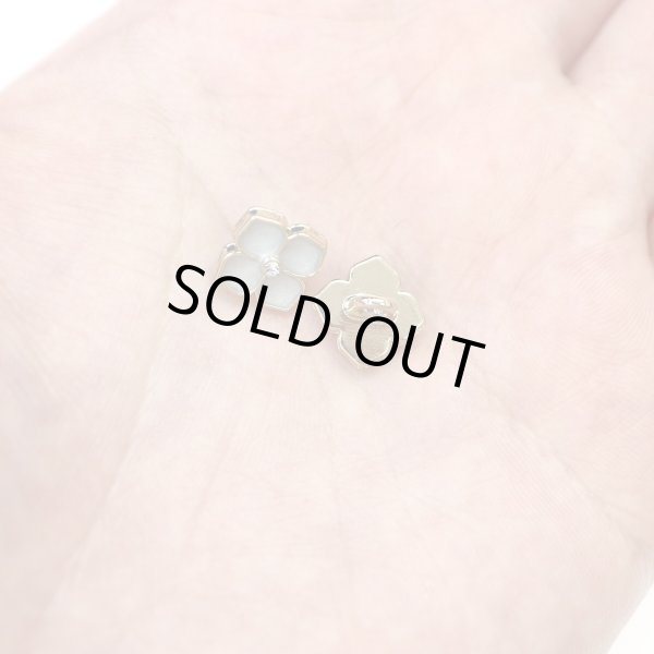 画像7: ラインストーン 花型ボタン 足つき 【ライトブルー】 青 モチーフ ボタン 飾りボタン フラワー かわいい 5個入り 【11.5mm】 きらきらぷんぷん丸 B-723 (7)