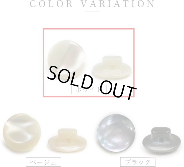 画像4: 高瀬貝 フラット ボタン 【ホワイト】 白 シェルボタン 貝ボタン 貝製 5個入り 【10mm】 きらきらぷんぷん丸 B-756 (4)