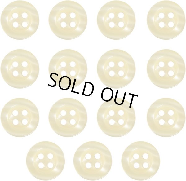 画像1: 四つ穴ボタン ツヤあり 【イエロー】 黄色 ボタン 光沢 カラーボタン シャツボタン 15個入り 【11.5mm】 きらきらぷんぷん丸 B-764 (1)