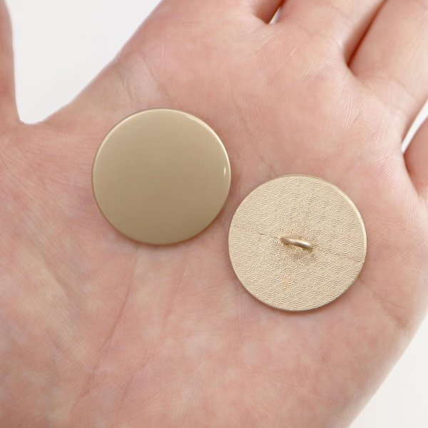 画像7: メタルボタン フラット 【ゴールド ツヤなし】 金 ビジュー 飾り 縫製 袖口 6個入り 【25mm】 きらきらぷんぷん丸 B-778 (7)