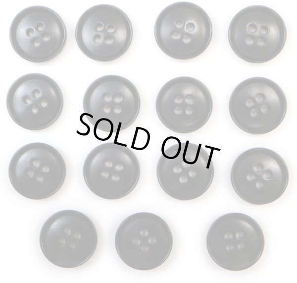 画像1: ナットボタン 四つ穴ボタン 【ブラック】 黒 フチ薄 スーツボタン ベーシック ウッド ボタン 15個入り 【15mm】 きらきらぷんぷん丸 B-794 (1)