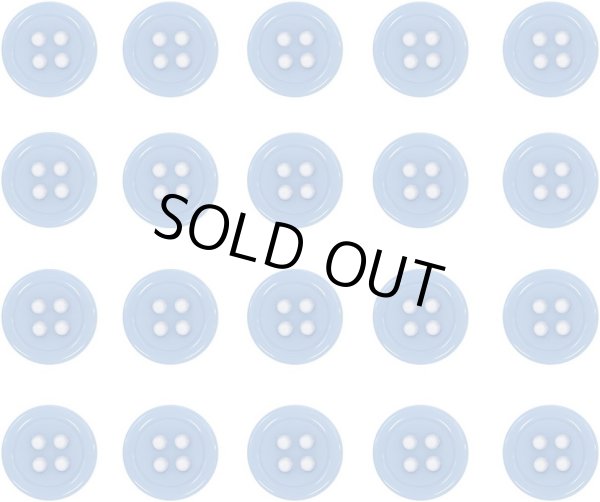 画像1: 四つ穴ボタン 【ブルー】 青 ツヤあり カラー ボタン シャツボタン 20個入り 【10mm】 きらきらぷんぷん丸 B-844 (1)