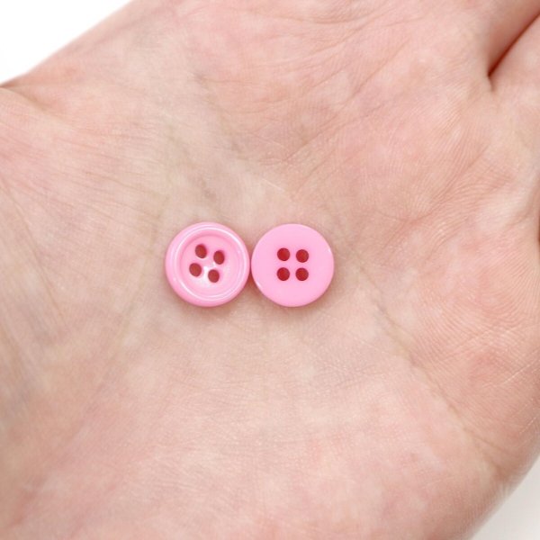 画像7: 四つ穴ボタン 【ピンク】 ツヤあり カラー ボタン シャツボタン 20個入り 【10mm】 きらきらぷんぷん丸 B-852 (7)