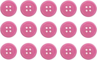 FlashTap ボタン30mm 10個 クリアピンク 四つ穴ボタン 【ピンク】 ツヤあり カラー ボタン シャツボタン 6個
