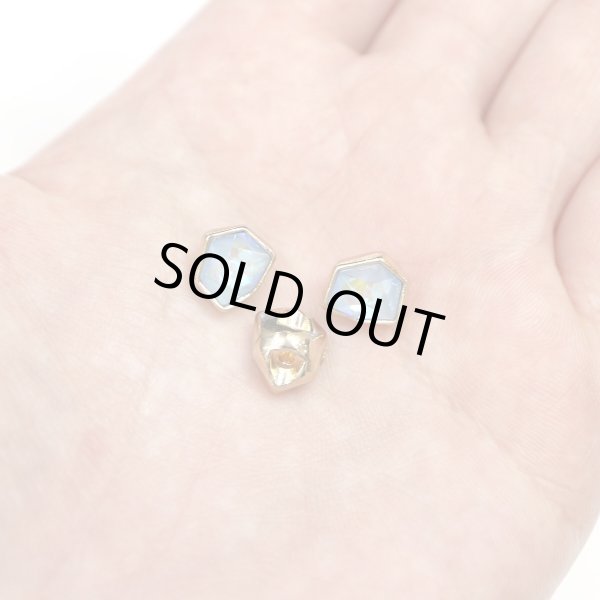 画像7: ラインストーンボタン 変形 六角形 【ライトブルー オーロラ】 水色 ラインストーン ボタン 飾りボタン かわいい 5個入り 【10mm】 きらきらぷんぷん丸 B-884 (7)