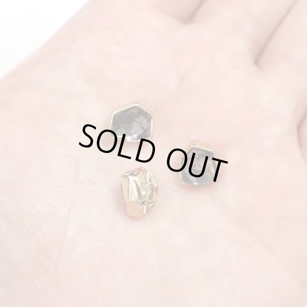 画像7: ラインストーンボタン 変形 六角形 【ブラック】 黒 ラインストーン ボタン 飾りボタン かわいい 5個入り 【10mm】 きらきらぷんぷん丸 B-887 (7)