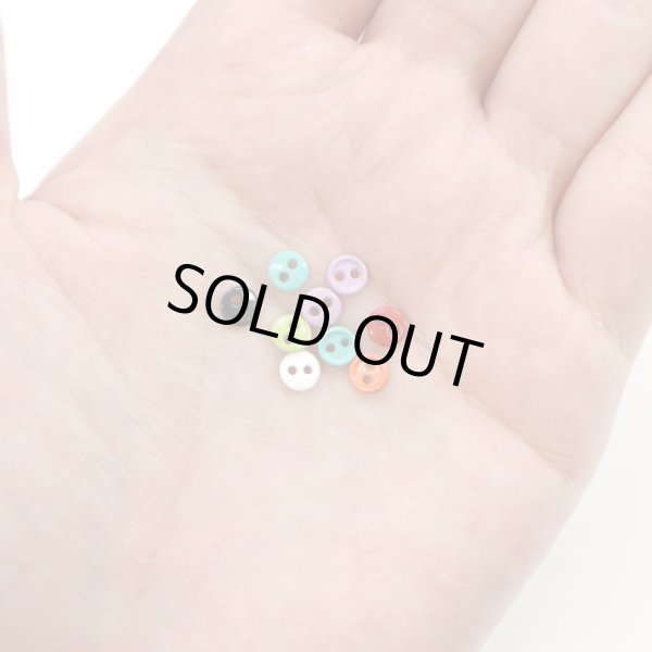 画像7: ドールボタン 二つ穴 【5mm】 カラーミックス ミニ メタルボタン ぬいぐるみ 人形 ミニチュア カラフル かわいい 手芸 100個入り きらきらぷんぷん丸 B-922 (7)