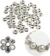 画像1: ビーズキャップ 花座 6mm【シルバー】銀色 50個入り 金具 飾り アクセサリー 手芸 ハンドメイド きらきらぷんぷん丸 BDC-003 (1)