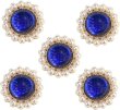 画像1: デコパーツ ビジュー パール【ブルー】青 5個入り 光沢 ジュエリー【25mm】ハンドメイド DIY 手芸 おしゃれ 可愛い きらきらぷんぷん丸 BJU-018 (1)