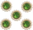画像1: デコパーツ ビジュー パール【グリーン】緑 5個入り 光沢 ジュエリー【25mm】ハンドメイド DIY 手芸 おしゃれ 可愛い きらきらぷんぷん丸 BJU-019 (1)