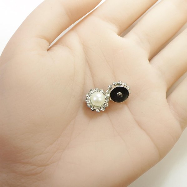 画像5: デコパーツ パール ラインストーン 【シルバー】 20個入り 12mm 通し穴付き 手芸 ハンドメイド おしゃれ きらきらぷんぷん丸 BJU-021 (5)