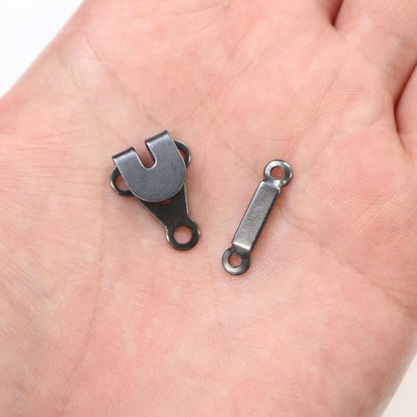 画像7: カギホック 薄型 【ブラック】 黒 10組入り 前かん かぎホック ホック 手芸 きらきらぷんぷん丸 BK-018 (7)