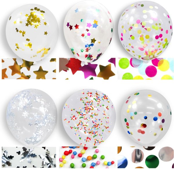 画像6: 風船 紙吹雪入り ゴム風船【星型 レインボー】10個入り バルーン カラフル スター バースデー 飾り付け 誕生日 紙吹雪 パーティー イベント クリスマス サプライズ きらきらぷんぷん丸 BLN-002 (6)