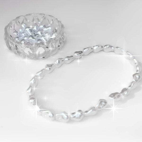 画像3: バロックパール ビーズ 人工真珠 樹脂 淡水 25個入 穴あき 【約15mm×11mm】 パーツ ホワイト 白 ハンドメイド 手芸 フェイク イヤリング ピアス ネックレス アクセサリー きらきらぷんぷん丸 BP-001 (3)