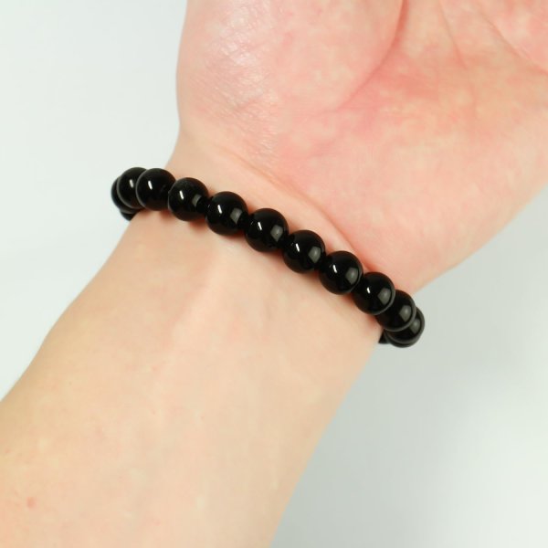 画像4: 天然石ブレスレット 黒曜石 オブシディアン 8mm アクセサリー パワーストーン 魔除け 厄除け 浄化 集中 心の安定 BRS-008 (4)
