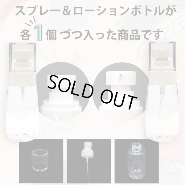 画像5: スプレーボトル ローションボトル トラベルボトル 化粧水 60ml 詰め替えボトル ミニ コンパクト 2本セット 透明 霧吹き ミスト 液体 ポンプ式 化粧品 香水 アルコール 乳液 クリーム 保存用 小分け 旅行 出張 きらきらぷんぷん丸 BTL-006 (5)