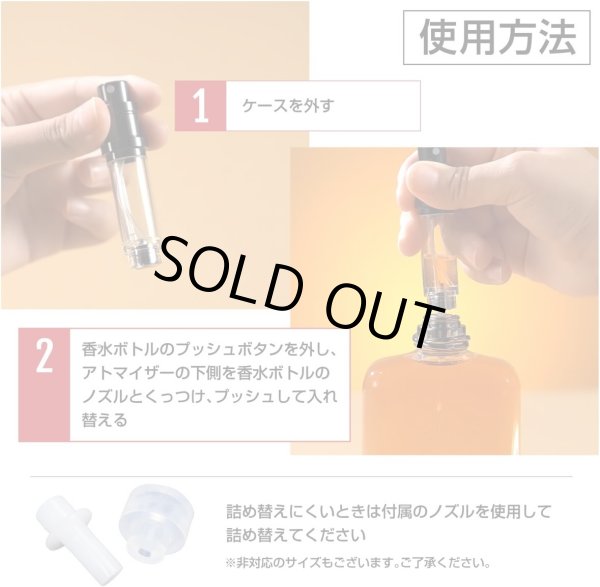 画像4: アトマイザー 詰め替え【ブラック】黒 香水 底部充填 入れ替え ケース ミニ シンプル レディース メンズ 男女兼用【5ml】きらきらぷんぷん丸 BTL-010 (4)