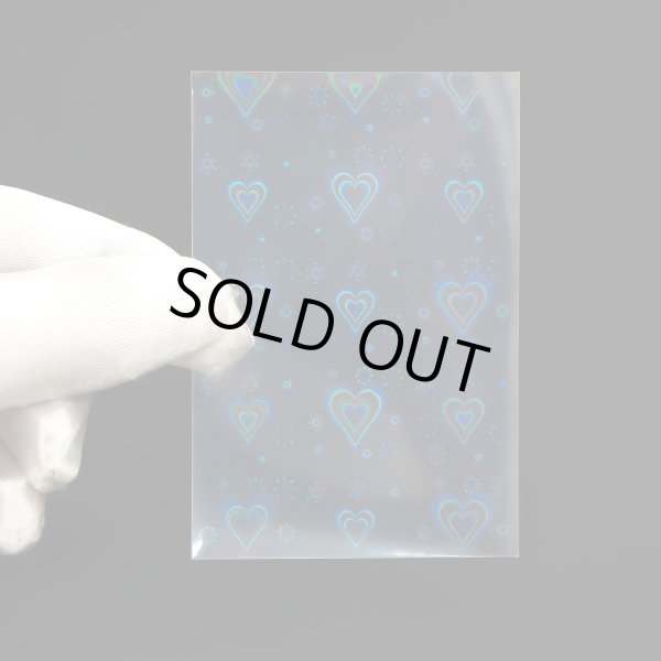 画像4: ホログラムカードスリーブ【ハート柄】〔1セット〕50枚入り 65×90mm 大容量 クリア トレカ キラキラ きらきらぷんぷん丸 C-65-90-H (4)