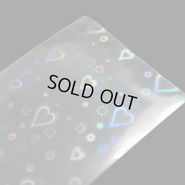 画像6: ホログラムカードスリーブ【ハート柄】〔1セット〕50枚入り 65×90mm 大容量 クリア トレカ キラキラ きらきらぷんぷん丸 C-65-90-H (6)