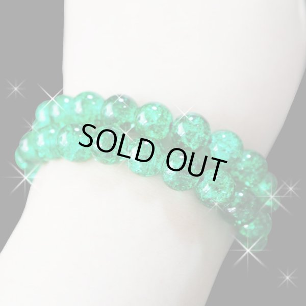 画像6: ガラスビーズ 10mm 1連 約37粒 クラッシュ クラック ラウンド 【グリーン】 アクセサリー パーツ 手作り 材料 ブレスレット ネックレス ジュエリー 手芸用品 ハンドメイド きらきらぷんぷん丸 CB-033 (6)