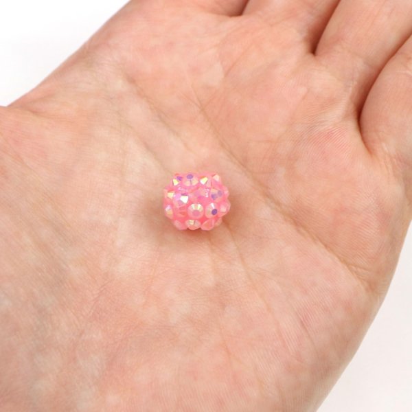 画像6: ラインストーン ビーズ シャンバラビーズ 12mm 25個入り ピンク オーロラ 手芸 パーツ アクセサリー 大きめ 大粒 ビーズパーツ きらきらぷんぷん丸 CB-069 (6)