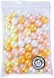 画像1: パールビーズ カラフル 12mm【イエロー系】黄 約48粒 穴あり 両穴 樹脂 丸玉 光沢 大容量 お得セット ミックス ハンドメイド きらきらぷんぷん丸 CB-078 (1)