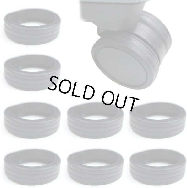 画像1: [きらきらぷんぷん丸] キャスターカバー 【ブラック】 黒 スーツケース タイヤカバー 8個セット キャリーケース 車輪カバー シリコン 旅行用 車輪保護用 CCO-001 (1)