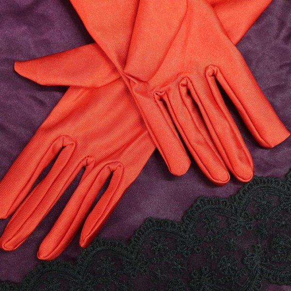 画像5: [きらきらぷんぷん丸] ロンググローブ 手袋 サテン風 【赤 レッド】 ウェディング ブライダル 花嫁 オペラ コスプレ セクシー COS-015 (5)