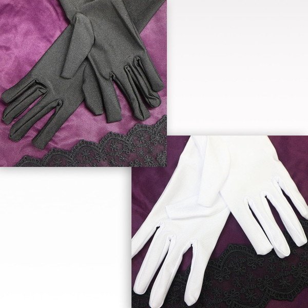 画像5: [きらきらぷんぷん丸] ロンググローブ 手袋 サテン風 【ブラック ホワイト】 ウェディング ブライダル 花嫁 オペラ コスプレ セクシー COS-016 (5)