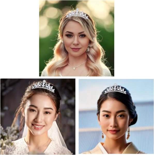 画像4: ティアラ 大人 結婚式 ウェディング 卒業式 誕生日 パーティー コスプレ ヘアアクセサリー カチューシャ ベロア ラインストーン きらきらぷんぷん丸 COS-029 (4)