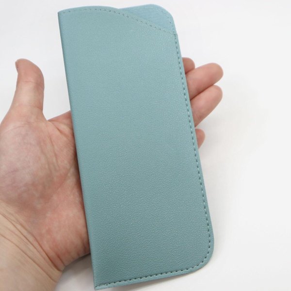 画像6: メガネケース 合皮 革 【ライトブルー】 青 スリム 眼鏡ケース サングラスケース PUレザー 可愛い おしゃれ 薄型 コンパクト 軽量 きらきらぷんぷん丸 EGC-018 (6)