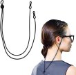 画像1: メガネチェーン シリコン製 【ブラック】 黒 72cm グラスコード ストラップ 眼鏡 紐 アクセサリー 首から下げる 洗える 軽量 落下防止 きらきらぷんぷん丸 EGC-024 (1)