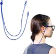 画像1: メガネチェーン シリコン製 【ブルー】 青 72cm グラスコード ストラップ 眼鏡 紐 アクセサリー 首から下げる 洗える 軽量 落下防止 きらきらぷんぷん丸 EGC-026 (1)