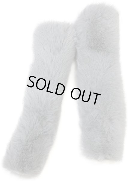 画像1: [きらきらぷんぷん丸] ファーハンドル 【グレー】 2個 約25cm ファスナーテープ 持ち手カバー レディース ファー ハンドル ハンドルカバー かわいい 取り外し FH-002 (1)