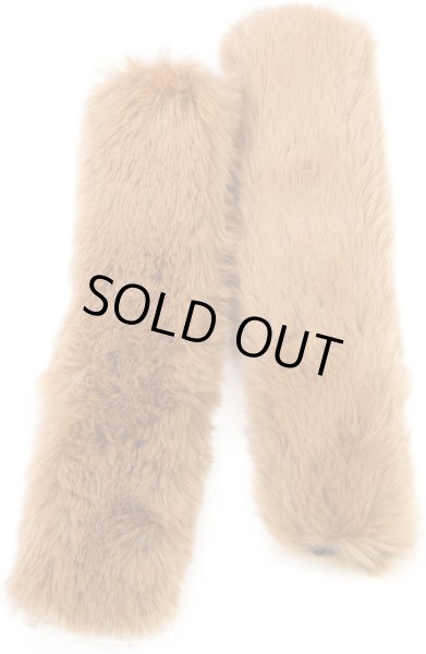 画像1: [きらきらぷんぷん丸] ファーハンドル 【キャメル】 2個 約25cm ファスナーテープ 持ち手カバー レディース ファー ハンドル ハンドルカバー かわいい 取り外し FH-005 (1)