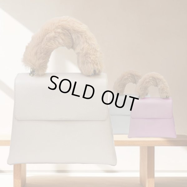 画像4: [きらきらぷんぷん丸] ファーハンドル 【キャメル】 2個 約25cm ファスナーテープ 持ち手カバー レディース ファー ハンドル ハンドルカバー かわいい 取り外し FH-005 (4)