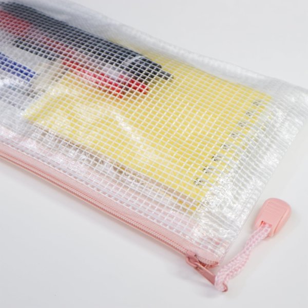 画像7: ジッパー式ファイル袋 5枚入り（パステルカラー）書類整理ファイル メッシュ ケース 防水 袋 収納 バッグ 半透明 連絡袋 きらきらぷんぷん丸 FLES-001 (7)