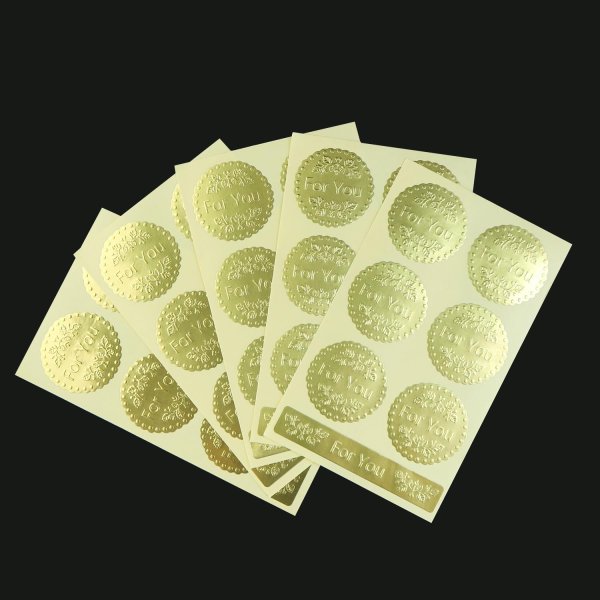 画像4: ギフトシール ゴールド 丸 For You エンボスシール 直径40mm 5シート入り プレゼント きらきらぷんぷん丸 FSEL-001 (4)
