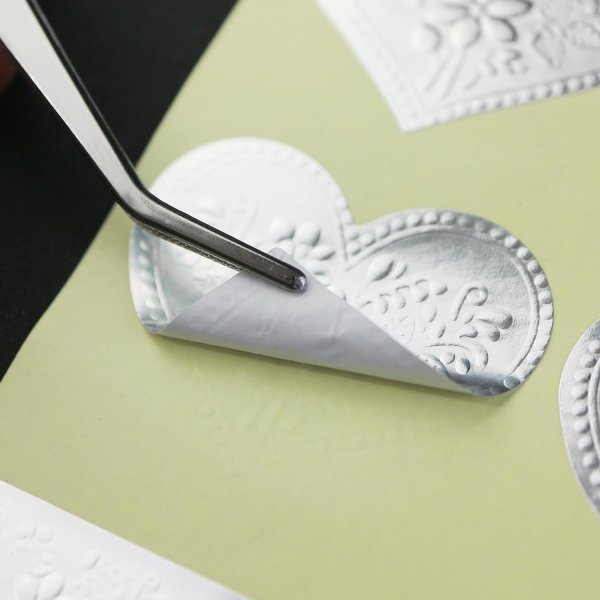 画像6: ギフトシール シルバー ハート エンボスシール 42×35mm 5シート入り プレゼント きらきらぷんぷん丸 FSEL-004 (6)